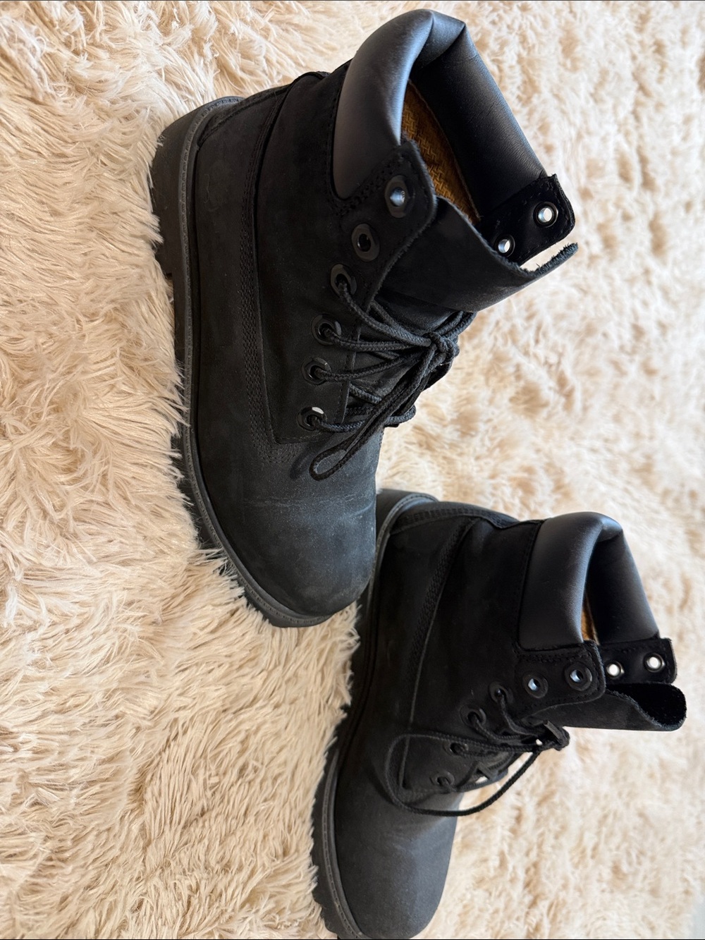 Timberland Black Nubuck Lace-Up Work Boots